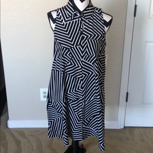 Alfani - Tunic Top - Black & white stripe pattern